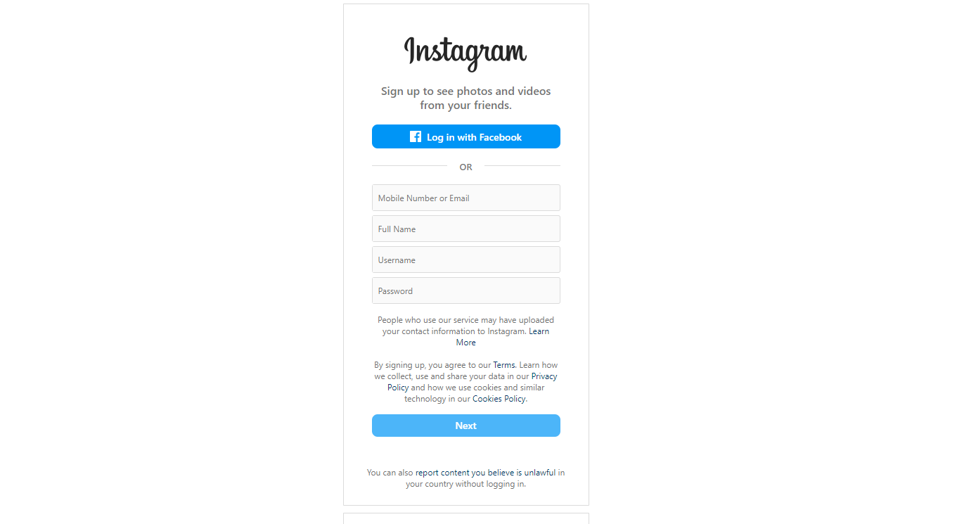 Here, you will see a Sign-Up button. Clicking on it will lead you to a new web page