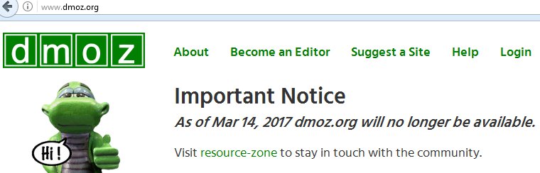 DMOZ is closing