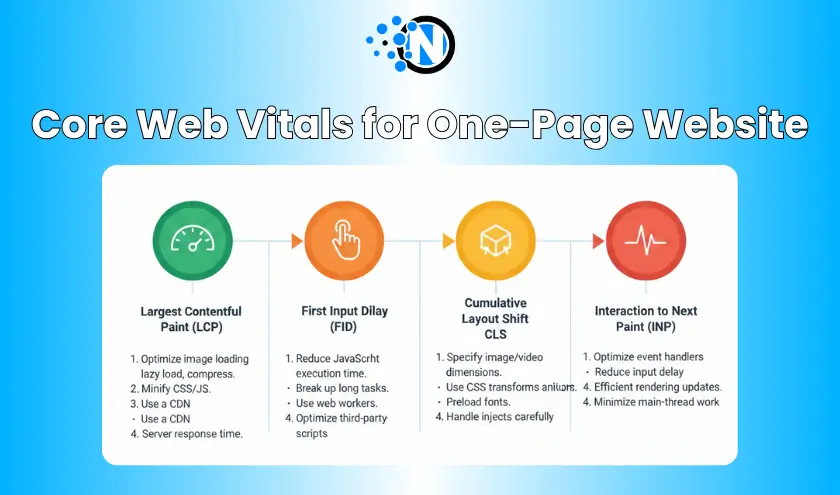 An Image of The Core Web Vitals for a Single-Page Website | Designed by NogenTech