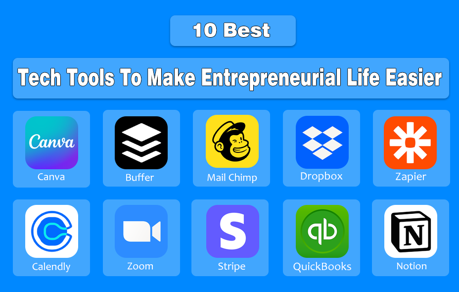 logos of 10 Best Tech Tools to Make Entrepreneurial Life Easier