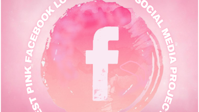 Best pink facebook logo for social media project
