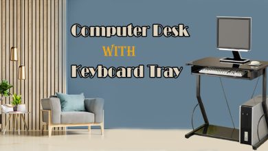computer desk with keyboard tray