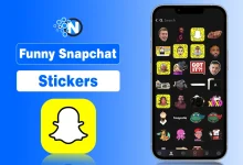 A collection of funny Snapchat stickers and AR lenses showing expressive digital illustrations
