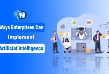 Illustration showing how Artificial Intelligence transforming enterprise operations with automation and data analytics