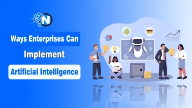 Illustration showing how Artificial Intelligence transforming enterprise operations with automation and data analytics