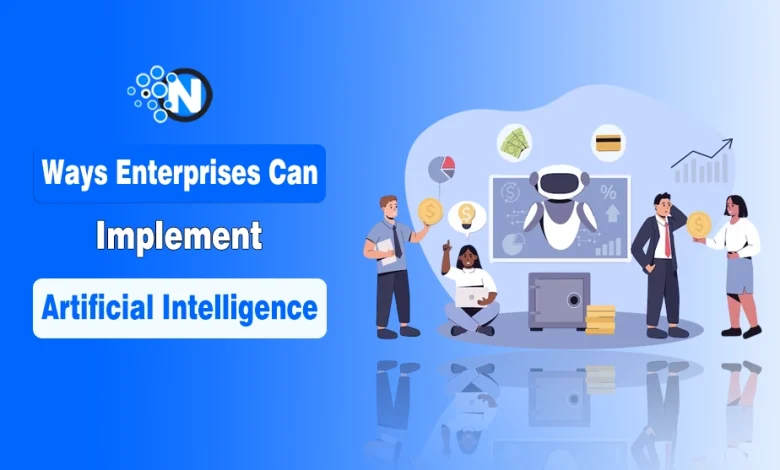 Illustration showing how Artificial Intelligence transforming enterprise operations with automation and data analytics