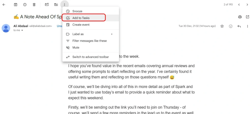 Image of Add to Task Your Emails