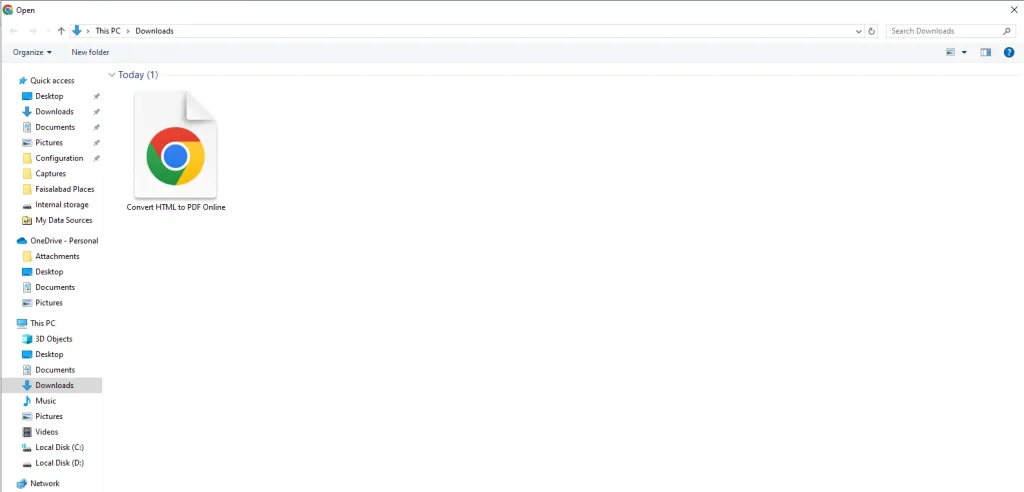 Click on the HTML to PDF button