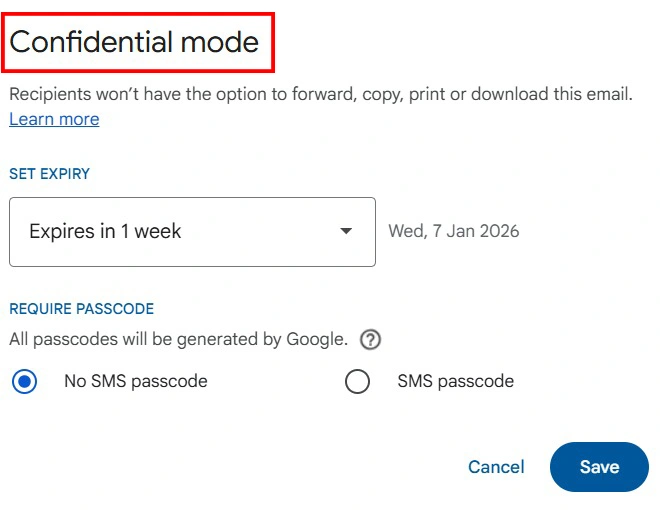 Image of Confidential Mode
