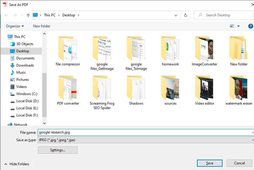 Export the PDF