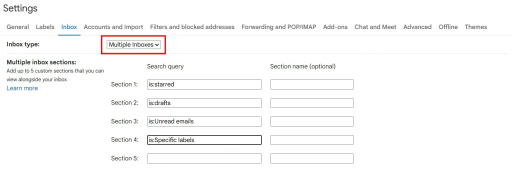 Image of Select Multiple Inboxes