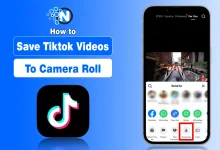 Smartphone screen showing the TikTok app interface and the 'Save video' button highlighted for download.