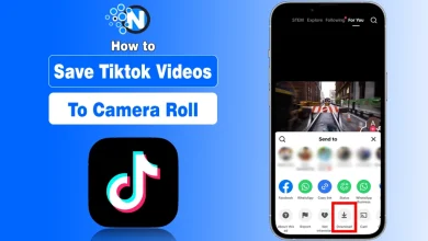 Smartphone screen showing the TikTok app interface and the 'Save video' button highlighted for download.