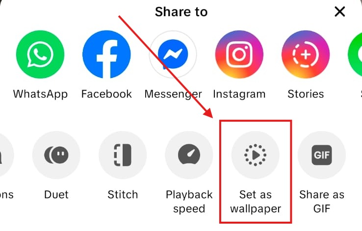 Screenshot showing live wallpaper option on tiktok by Nogentech.org