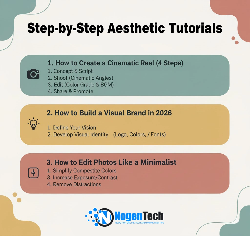 Step-by-Step Aesthetic Tutorials Image | Designed by NogenTech.org