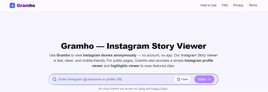 Gramho Instagram Story Viewer