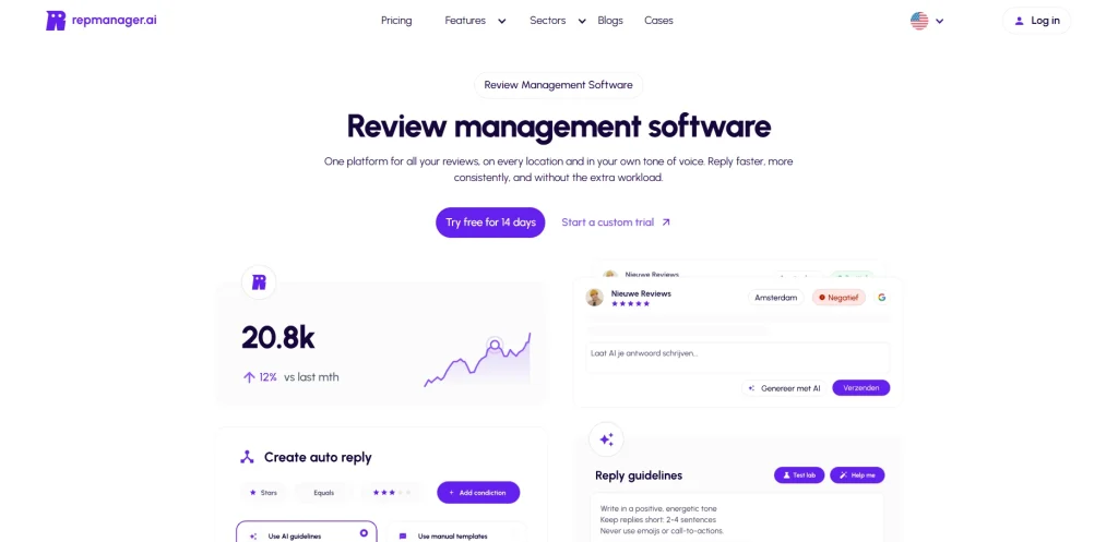 Screenshot of RepManager homepage by NogenTech