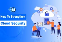 Illustration of IT experts focusing on cloud security