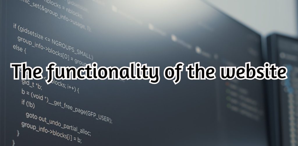 The Functionality of the Website