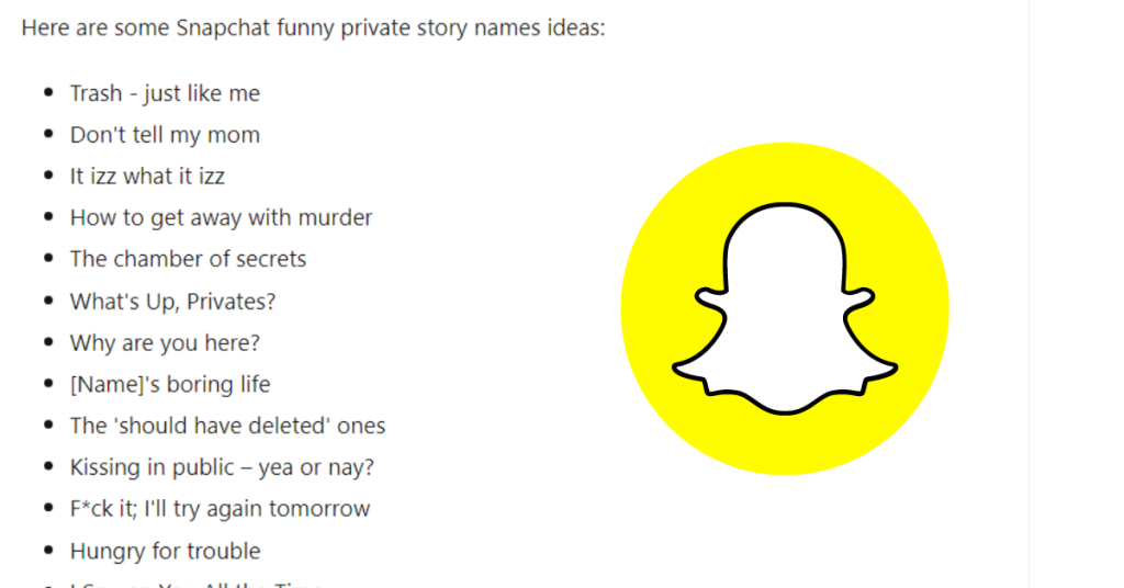 How To Find The Best Private Story Names For Snapchat In 2024 