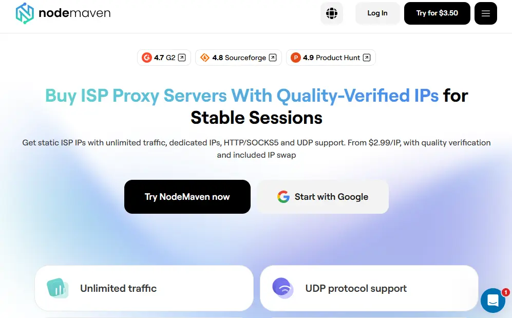 Screenshot of Nodemaven Homepage by NogenTech