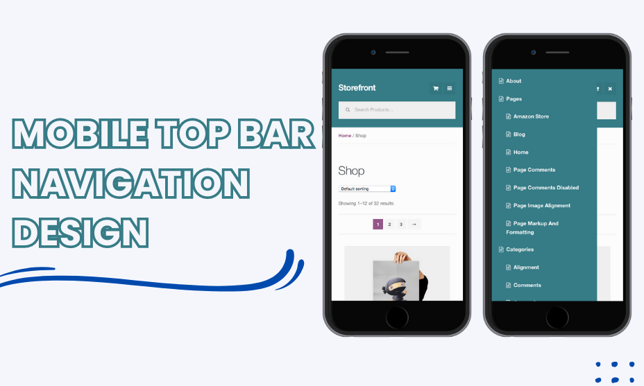 Mobile Top Bar Navigation Design