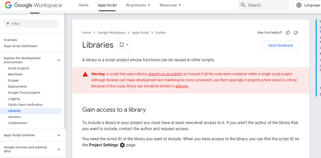 Google Apps Script Libraries