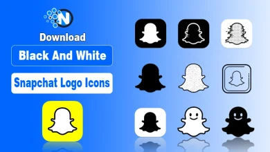 Black and white Snapchat logo icons in multiple styles for download