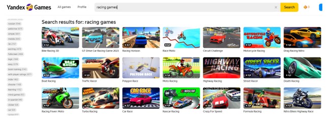 Yandex Games Application