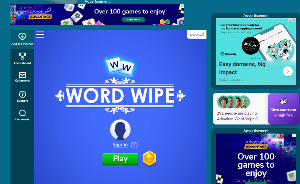 Arkadium Word-wipe Games