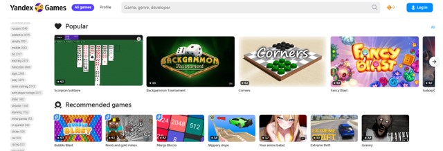 Yandex Games Application