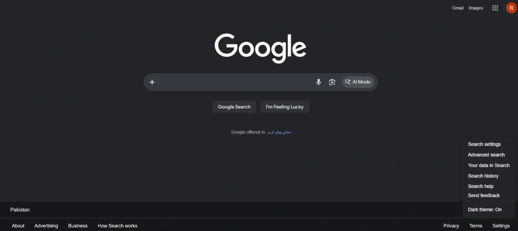 Select Search settings.