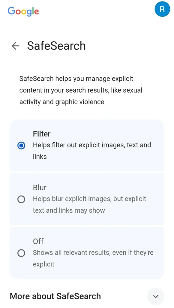 Choose the Off option.