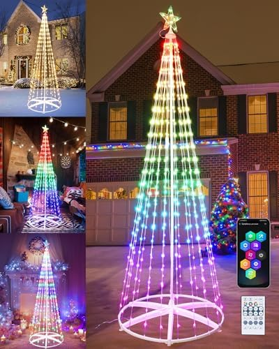 8.2 ft 406 LED Height Smart Christmas Cone Tree Lights