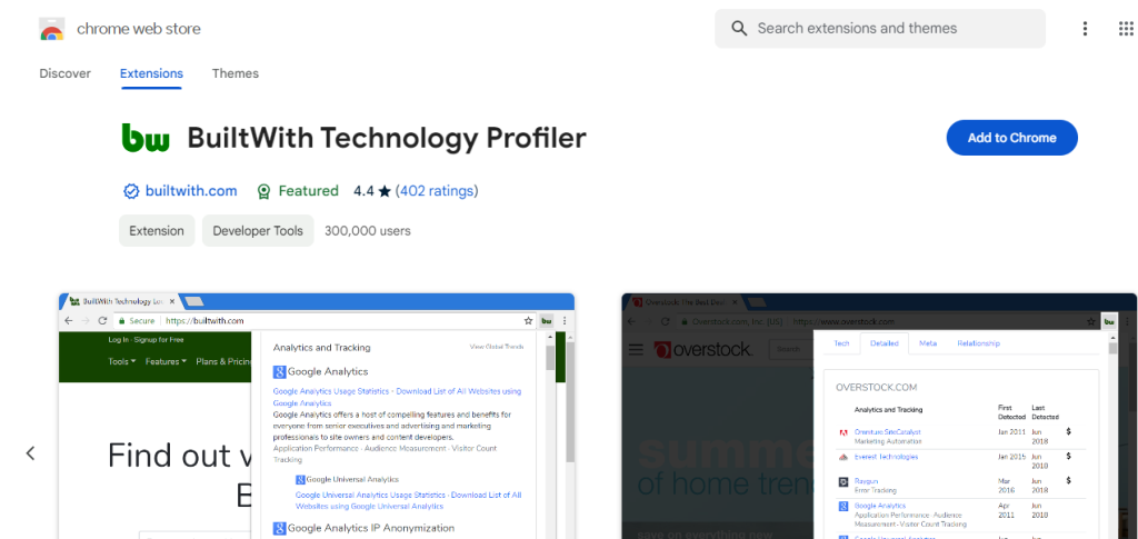 BuiltWith Technology Profiler