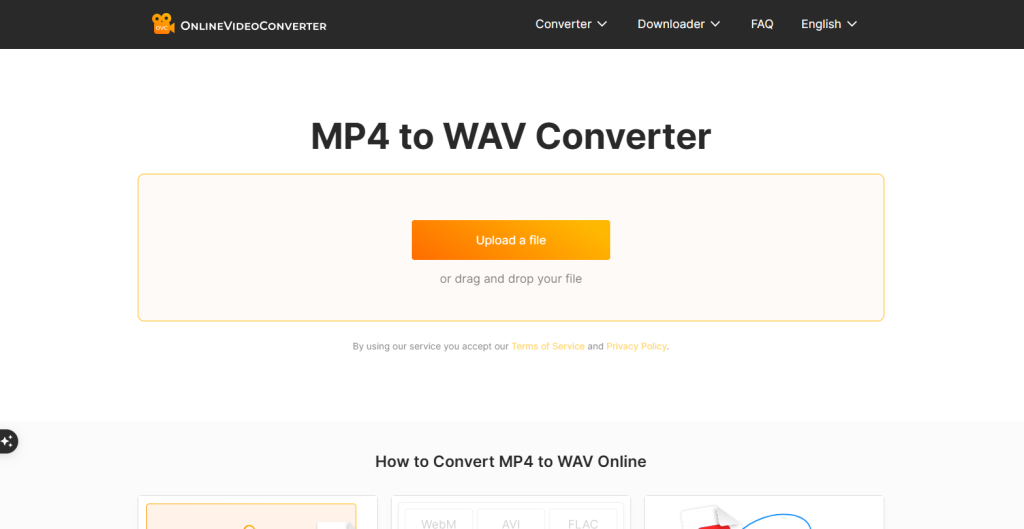 screenshot of onlineVideoConverter's homepage by NogenTech
