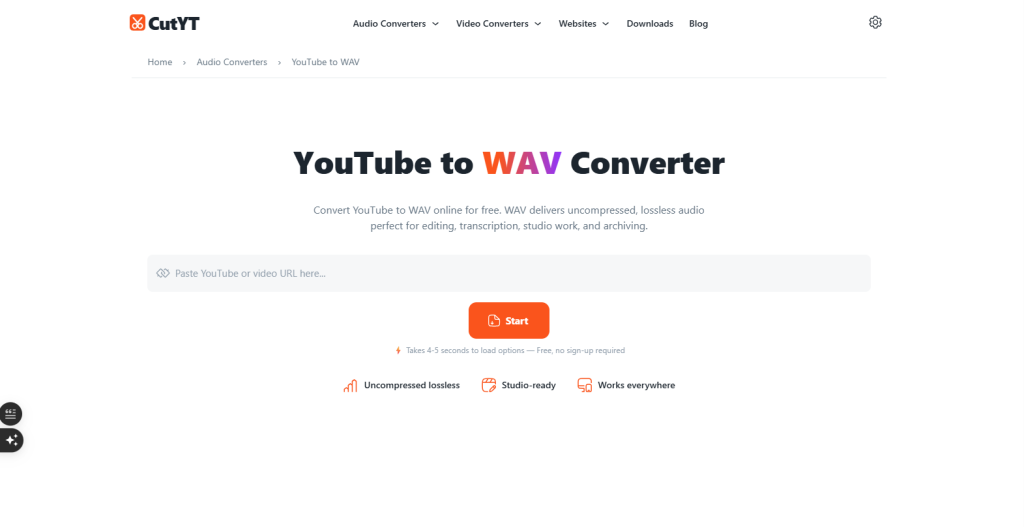 screenshot of CutYT's homepage by NogenTech