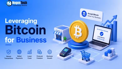 Leveraging Bitcoin for business guide banner for NogenTech.