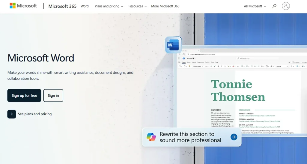 Microsoft word