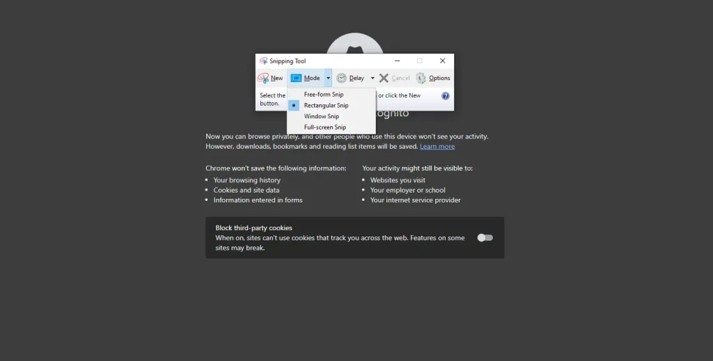 Snipping options