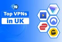 Logos of the 10 Best VPNs in the UK for secure browsing and streaming in 2026