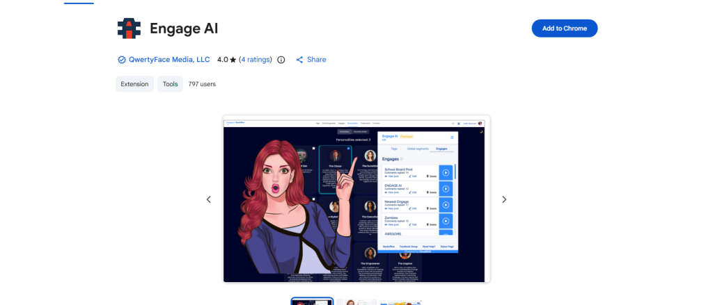 screenshot of Engage AI with GPT Based extension for chrome