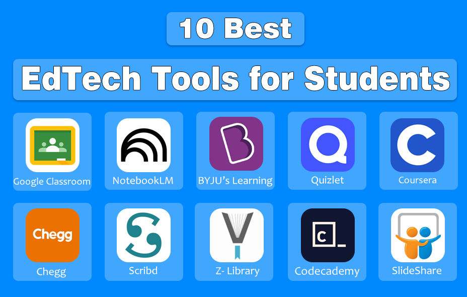 Logos of EdTech Tools for Students | Designed by NogenTech.org