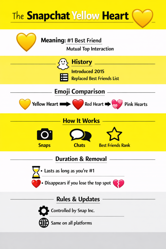 Image showing details about what does yellow heart mean on snapchat. by nogenTech.org