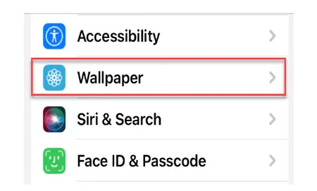 Scroll down and select the wallpaper option