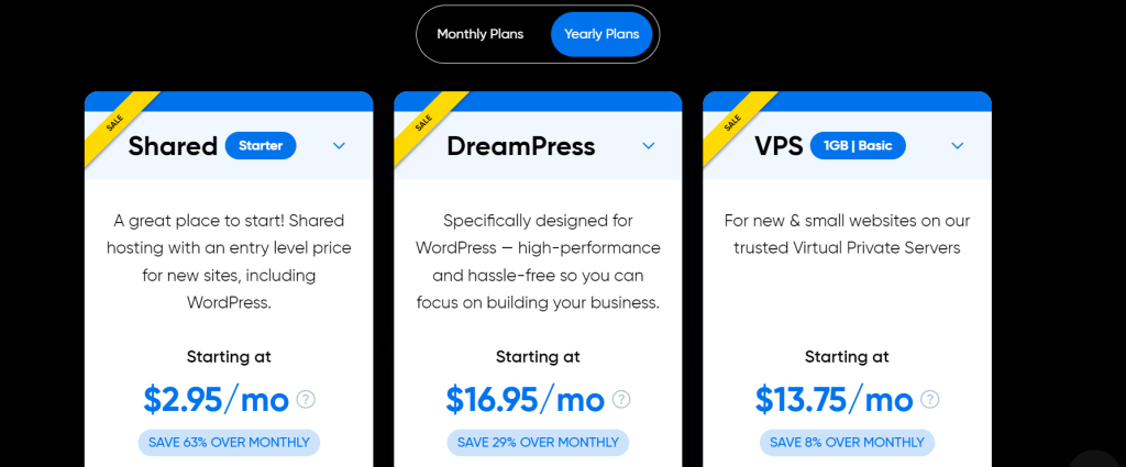 DreamHost Hosting Plans