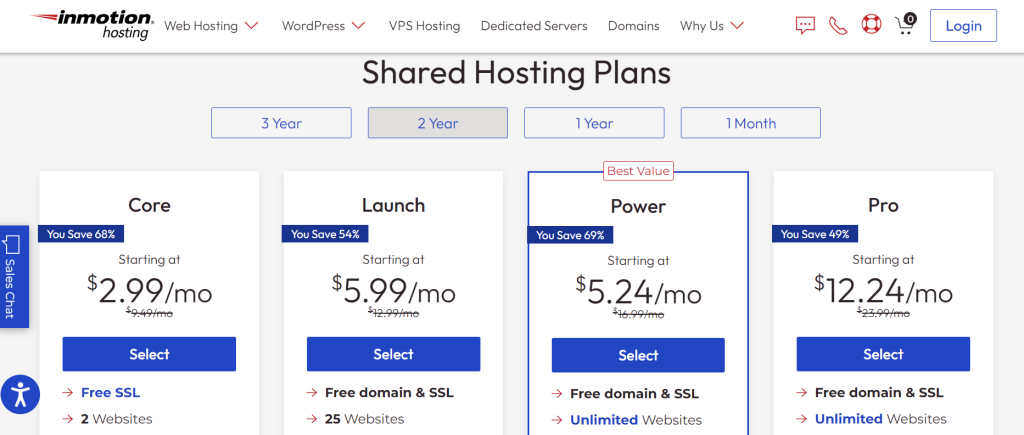 InMotion Hosting Plans