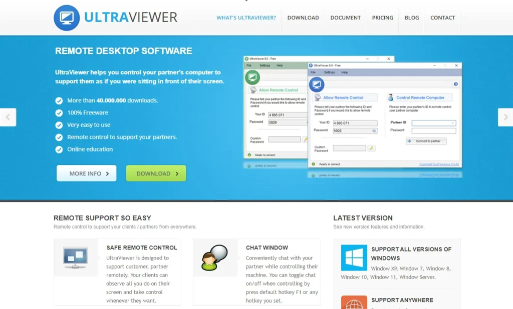 Access the UltraViewer Site