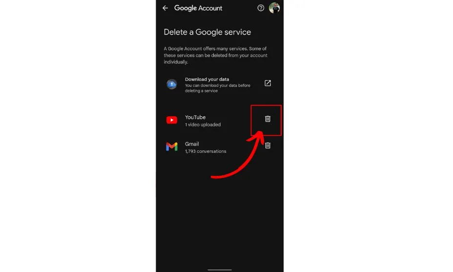 Click on bin icon right side of Youtube.
