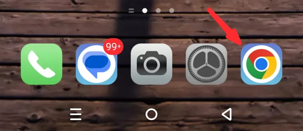 Find the Chrome app on your mobile 